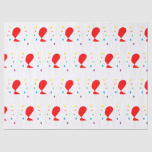Rote Ballons mit bunten Konfetti-Mustern Seidenpapier
