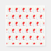 Rote Ballons mit bunten Konfetti-Mustern Serviette (Vorderseite)