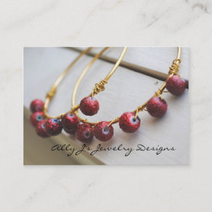 Rote Band-Ohrring-Visitenkarten Visitenkarte