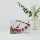 Rote Band-Ohrring-Visitenkarten Visitenkarte (Stehend Vorderseite)