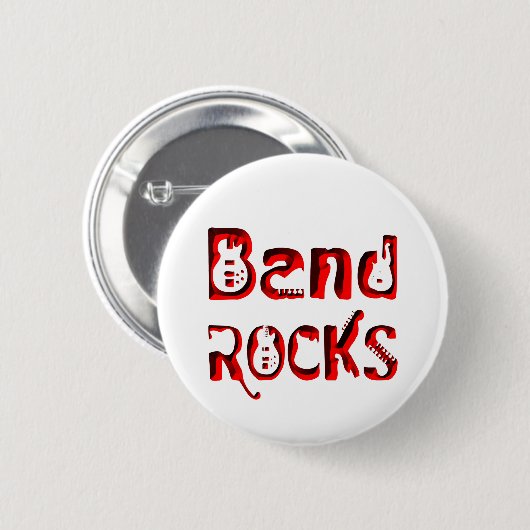 Rote Band Rocks Button (Vorne & Hinten)