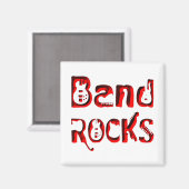 Rote Band Rocks Magnet (Vorderseite/Rückseite)