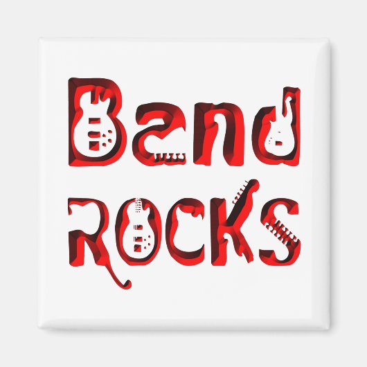 Rote Band Rocks Magnet (Vorne)
