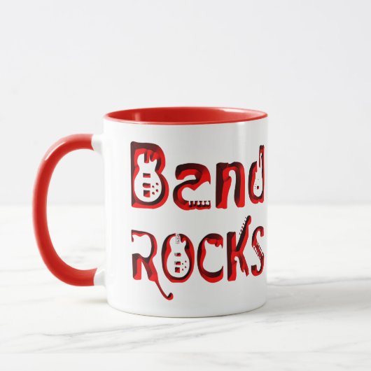 Rote Band Rocks Tasse (Links)