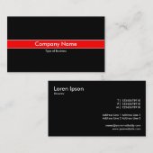 Rote Band - Schwarz Visitenkarte (Vorne/Hinten)