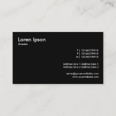 Rote Band - Schwarz Visitenkarte (Rückseite)