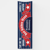 Rote Band-Woche - Droge geben Fahne frei Banner (Vertikal)