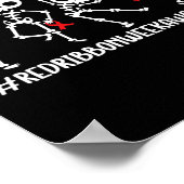 Rote Band Woche Sensibilisierung Skelett Halloween Poster (Ecke)