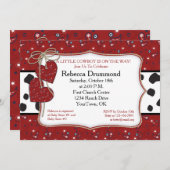 Rote Bandana-Cowboy-Babyparty-Einladung Einladung (Vorne/Hinten)