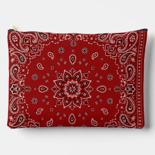 Rote Bandana-Paisley-Groß-Zippertasche  Zubehörtasche