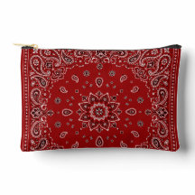 Rote Bandana-Paisley-Zippertasche