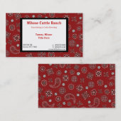 Rote Bandana-Visitenkarte Visitenkarte (Vorne/Hinten)