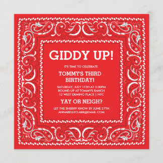 Rote Bandane| Einladung zum Geburtstag