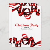 Rote Bänder aus Weihnachtsgebäck und Party Einladung (Vorne/Hinten)