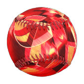 Rote Bänder, gekratzt, simuliert Bewegung Baseball (Vorderseite)