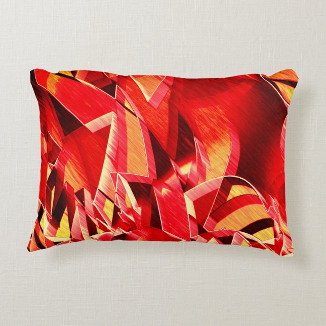 Rote Bänder, gekratzt, simuliert Bewegung Dekokissen (Rückseite)