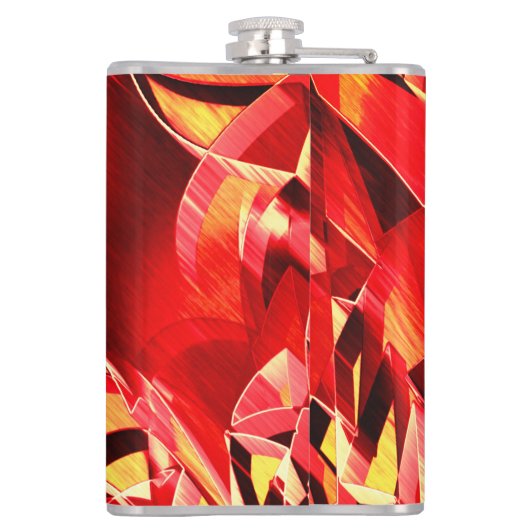 Rote Bänder, gekratzt, simuliert Bewegung Flachmann (Rückseite)