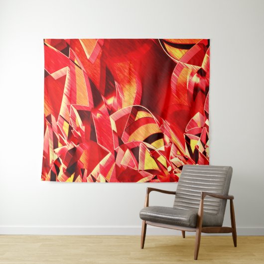 Rote Bänder, gekratzt, simuliert Bewegung Wandteppich (Beispiel (Horizontal))