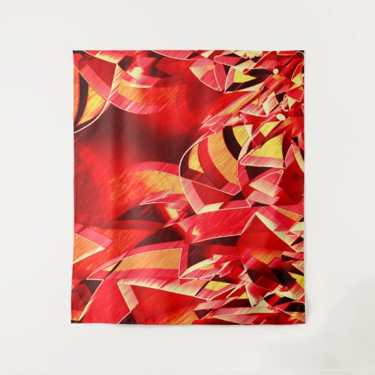 Rote Bänder, gekratzt, simuliert Bewegung Wandteppich (Vorderseite)