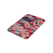 Rote Bänder über bläulich grau, tropfend Badematte (Schrägansicht)