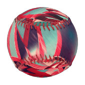 Rote Bänder über bläulich grau, tropfend Baseball (Rückseite)