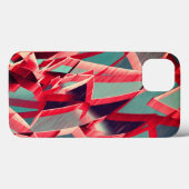 Rote Bänder über bläulich grau, tropfend Case-Mate iPhone Hülle (Rückseite (Horizontal))