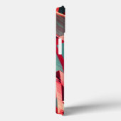 Rote Bänder über bläulich grau, tropfend Case-Mate iPhone Hülle (Rückseite / Rechts)