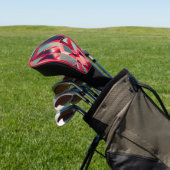 Rote Bänder über bläulich grau, tropfend Golf Headcover (In SItu)