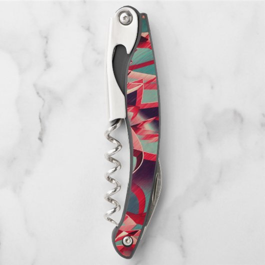 Rote Bänder über bläulich grau, tropfend Kellnermesser (Vorderseite)