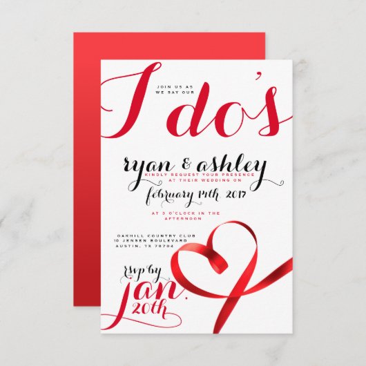 Rote Bandherzen! Einladung (Vorne/Hinten)