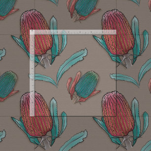 Rote Banksia-Aquarell - Australische einheimische Stoff