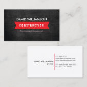 ROTE BANNERKONSTRUKTION, BAUER, ARCHITEKTLOGO VISITENKARTE (Vorne/Hinten)