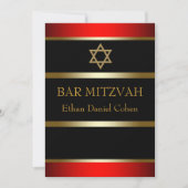 Rote Bar Mitzvah Einladungen (Vorderseite)
