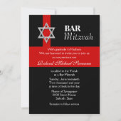 Rote Bar mitzvah-Feierlichkeiten Einladung (Vorderseite)