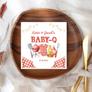 Rote Barbecue Baby-Q Baby Shower Servietten