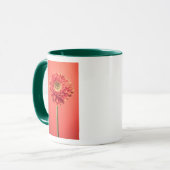 Rote Barberton Gerbera-Gänseblümchen-Blume Tasse (Vorderseite Links)
