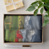 Rote Barnen Grüne Grasfeld-Squaw-Gebirge, WA Seidenpapier (Geschenk)