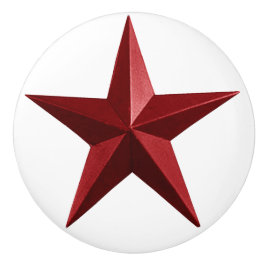 Rote Barnstar-Rundknauf Keramikknauf