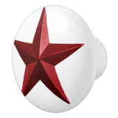 Rote Barnstar-Rundknauf Keramikknauf (Rechts)