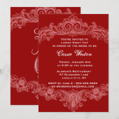 Rote barocke Damen-Nacht heraus Einladung (Vorne/Hinten)