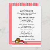 Rote Baseball-Babyparty danken Ihnen, mit Gedicht Dankeskarte (Vorne/Hinten)