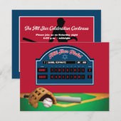 Rote Baseball-Bar Mitzvah-Empfang-Karte der Marine Einladung (Vorne/Hinten)