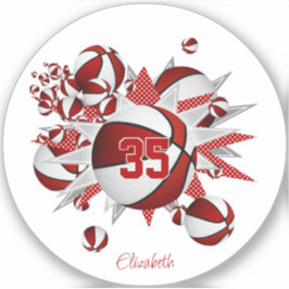 Rote Basketball-Stars Jerodynummer Aufkleber