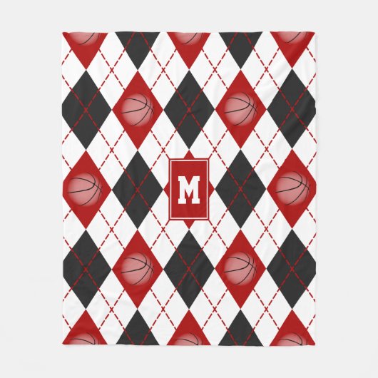 Rote Basketballmannschaft - Raute Fleecedecke (Vorderseite)