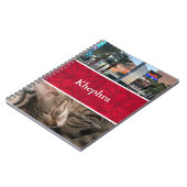 Rote Batik-FotoCollage, Grenze, Name Notizblock (Linke Seite)