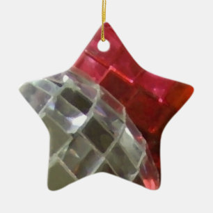 Rote Baubles Detail Sternschmuck Keramikornament