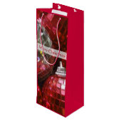 Rote Baubles Frohe Weihnachtsgeschenk Wein Geschenktüte Für Weinflaschen (Rückseite Schrägansicht)