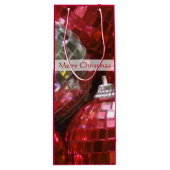 Rote Baubles Frohe Weihnachtsgeschenk Wein Geschenktüte Für Weinflaschen (Rückseite)