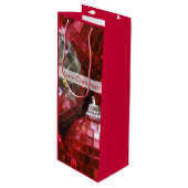 Rote Baubles Frohe Weihnachtsgeschenk Wein Geschenktüte Für Weinflaschen (Vorderseite Schrägansicht)