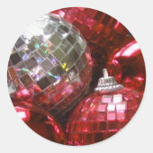 Rote Baubles Rundaufkleber Runder Aufkleber (Vorderseite)